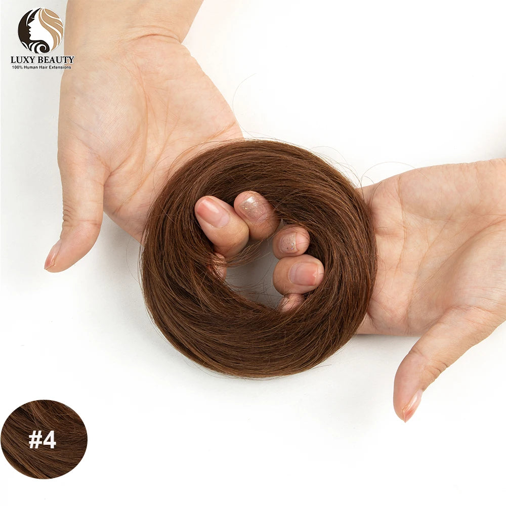 Human Hair Donut Chignon Bun Scrunchie – Updo Style, Natural Look