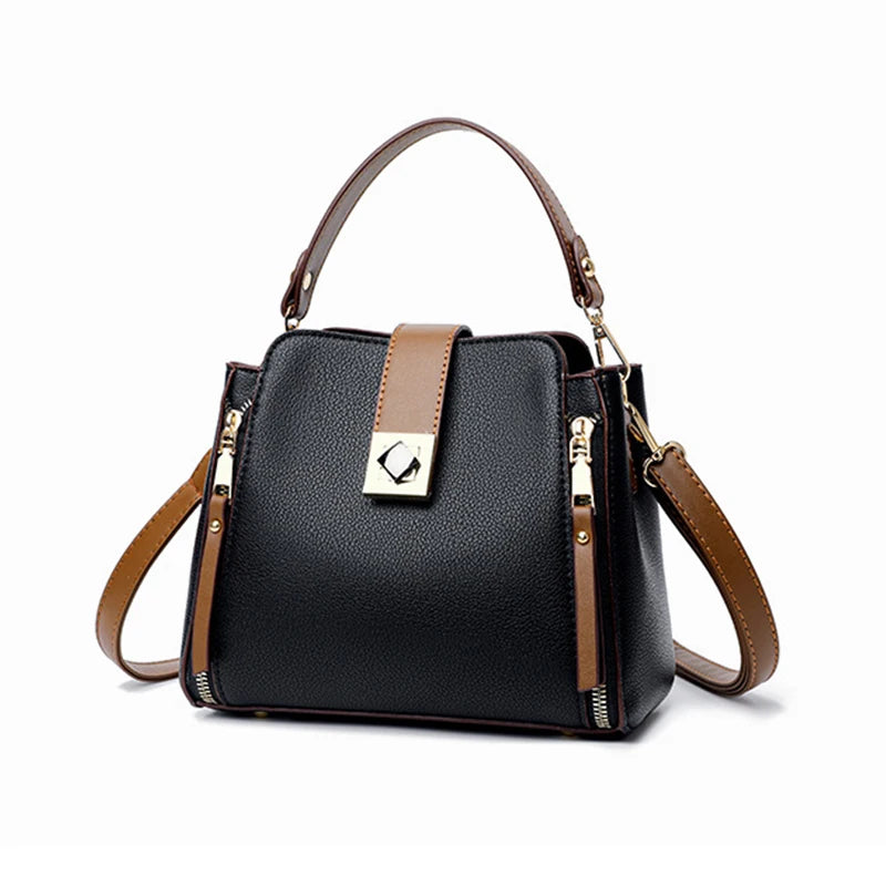 Small PU Leather Bucket Shoulder Bag