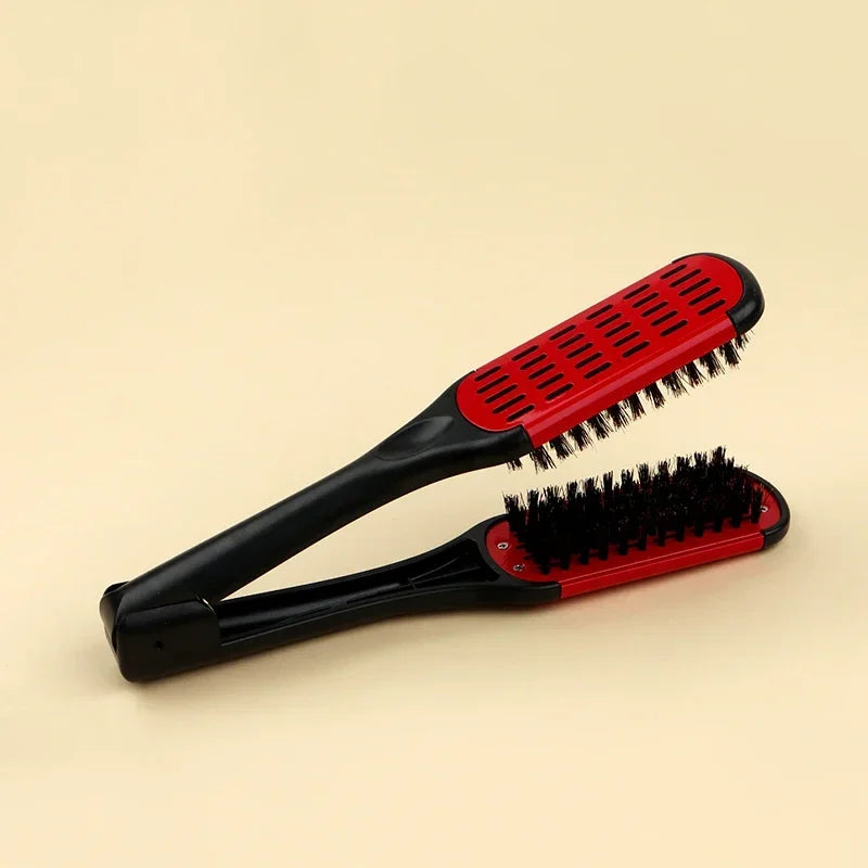 Pro Double Brush Nylon Hair Straightener