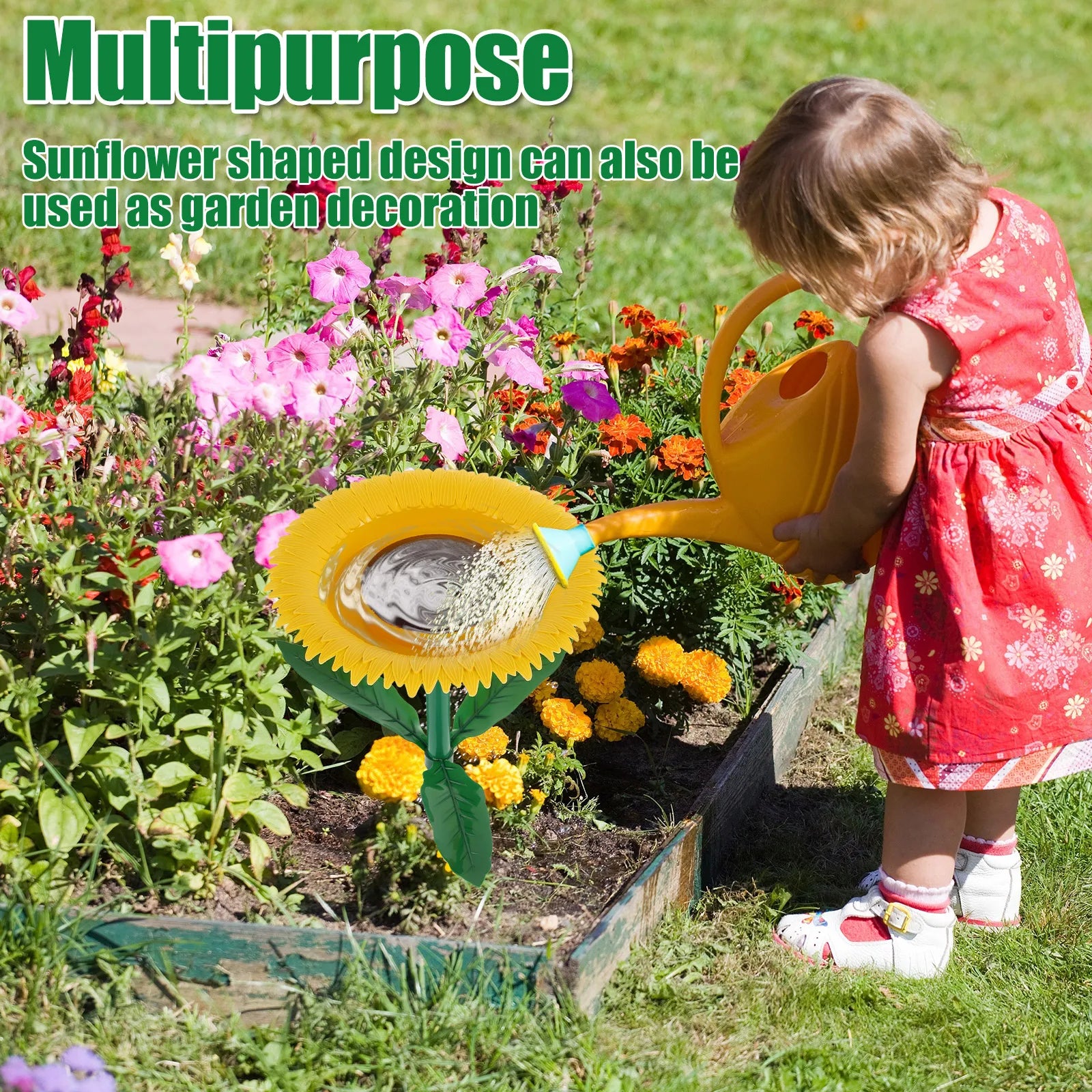 Sun Floral Standing Outdoor Bird Bath Feeder