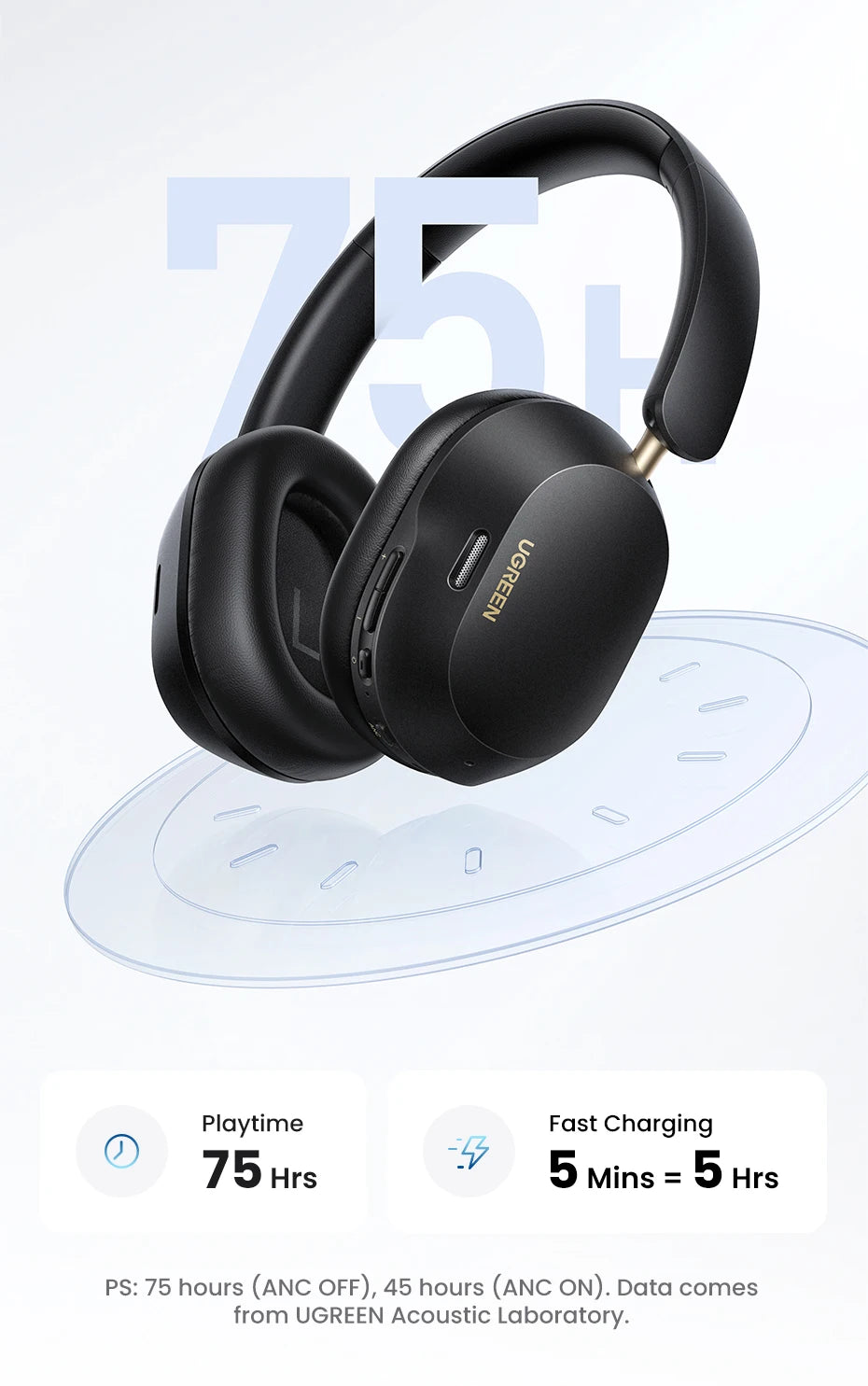 Wireless Bluetooth Over-Ear Headphones with Hybrid ANC, Hi-Res LDAC & Spatial Audio