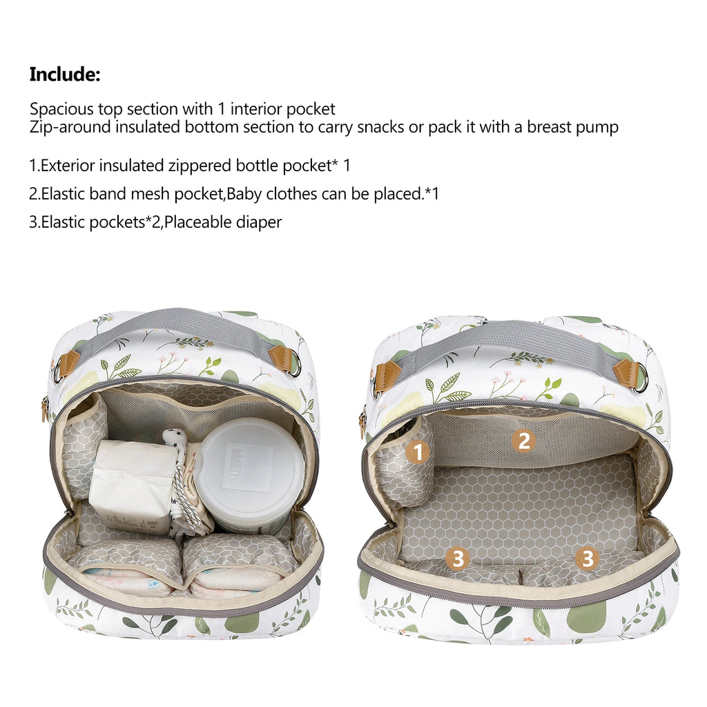 Breast Pump Bag with Insulated Cooler Compartment