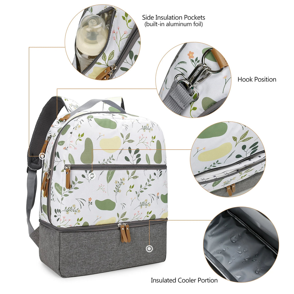 Breast Pump Bag with Insulated Cooler Compartment