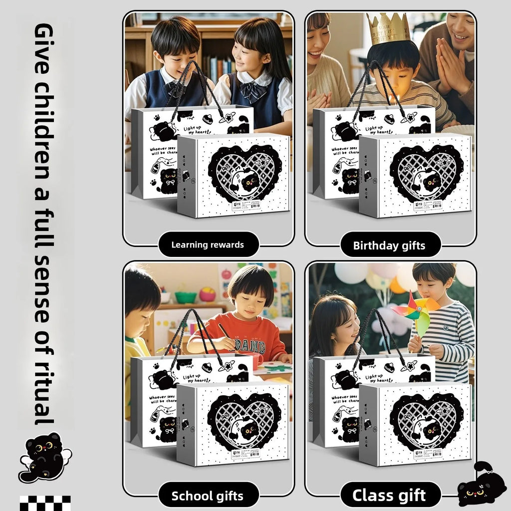 Black Kitten Stationery Gift Set