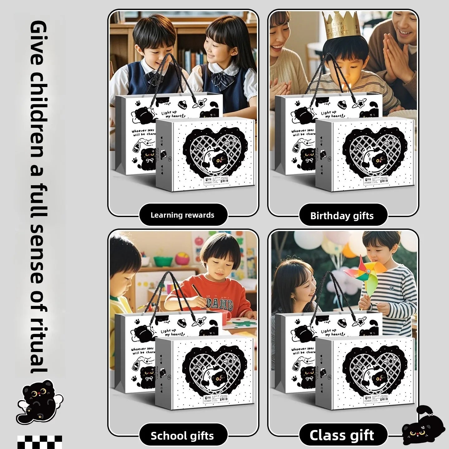 Black Kitten Stationery Gift Set