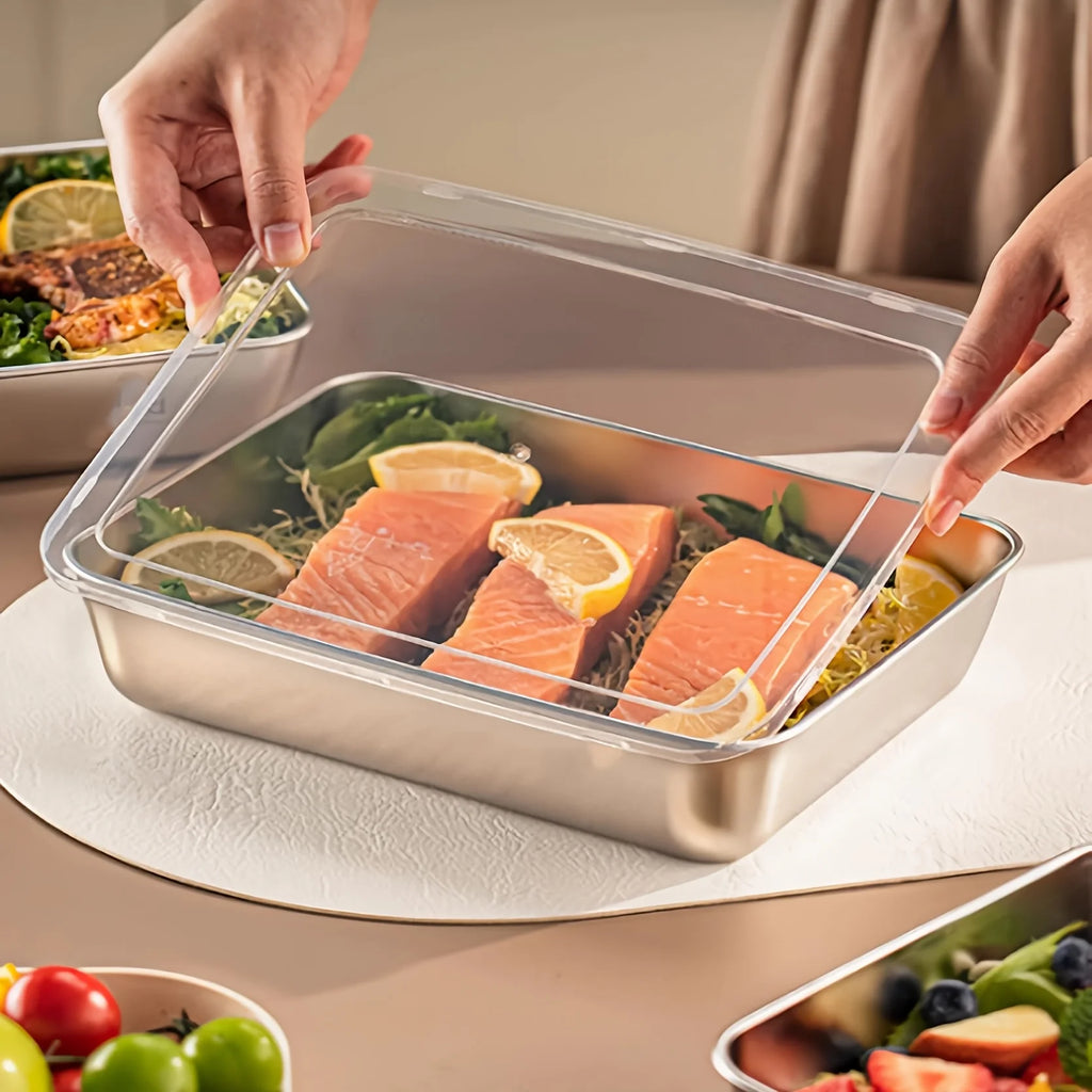 Leakproof Stackable Stainless Steel Food Containers – Dishwasher Safe, Set of 3