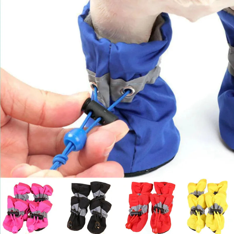 Waterproof Anti-Slip Dog Rain Boots (4 pcs)