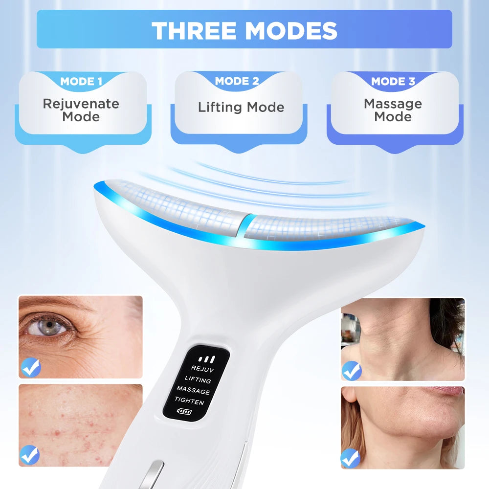 Microcurrent Neck Beauty Device - 3 Massage Modes for Skin Tightening