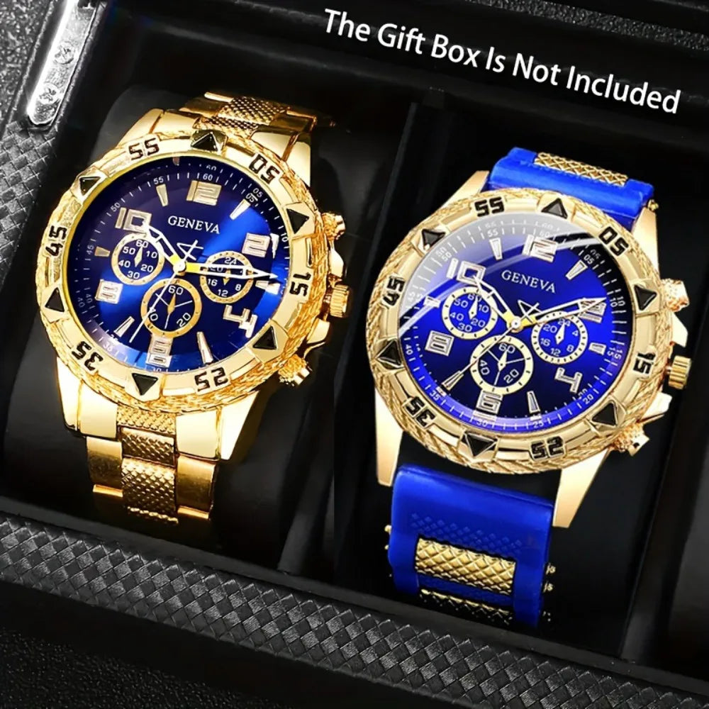 Men's Vintage Quartz Watch Set – Set of 2