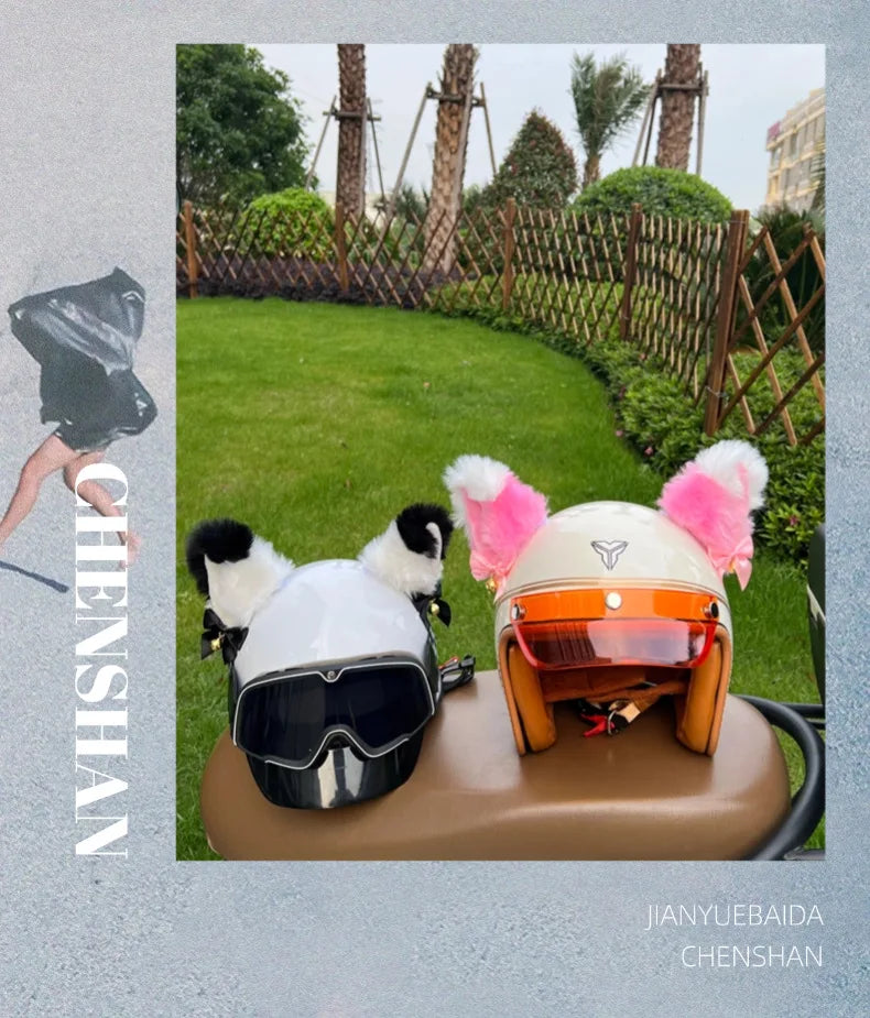 Cat Ears Helmet Decoration - Motorcycle & Ski Helmet Accessory for Men & Women