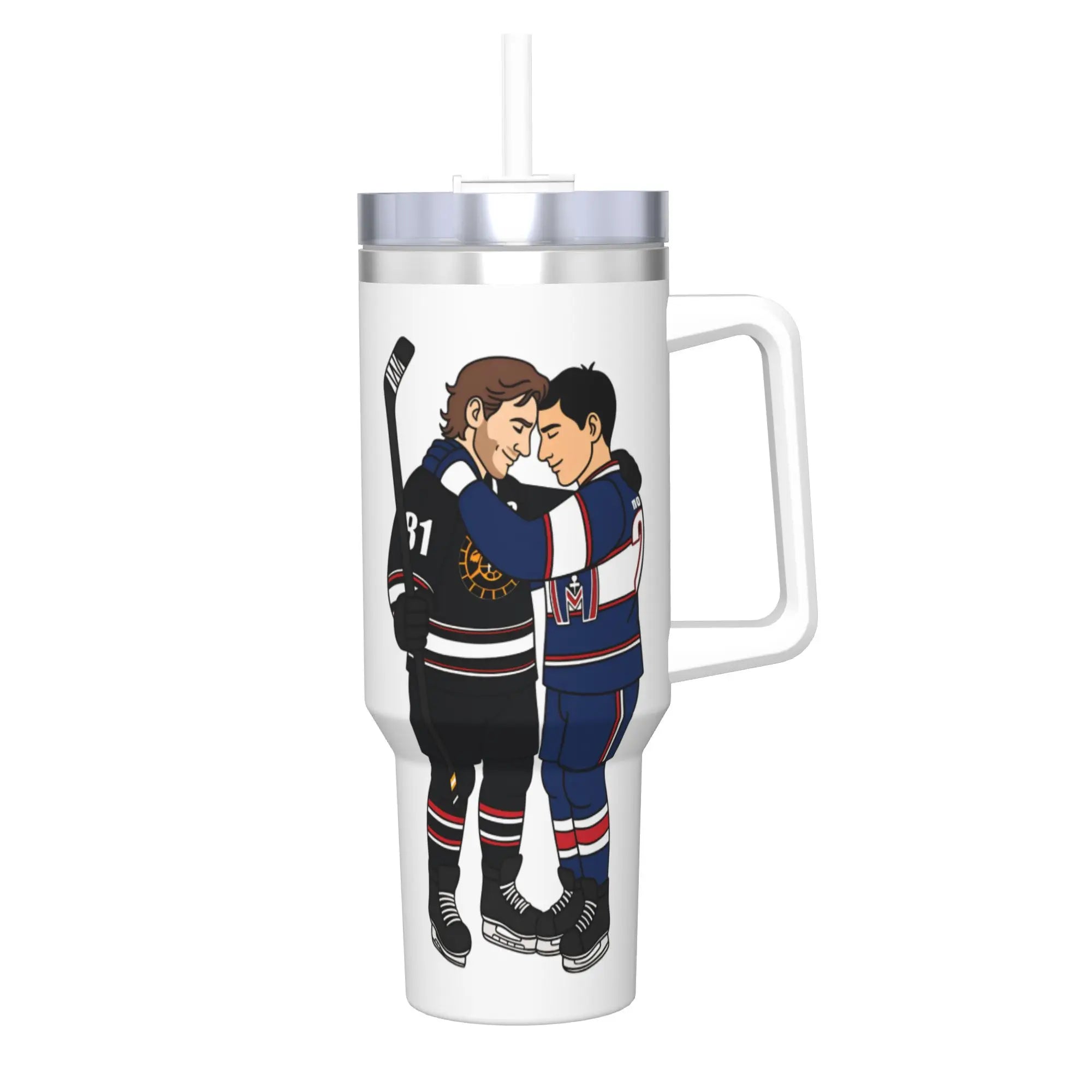 Large Portable Stainless Steel Thermal Tumbler with Straw