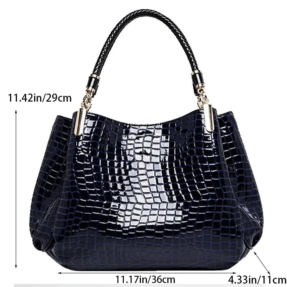 Women's Crocodile Print Shoulder Bag