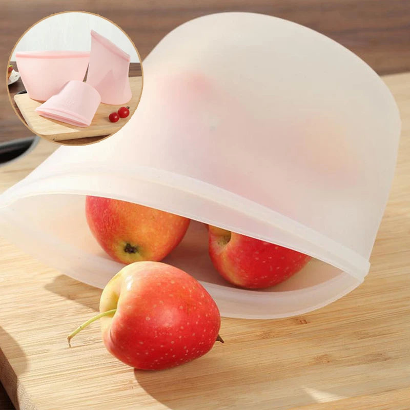 Silicone Food Storage Bags - Leakproof Containers - Reusable - Fresh-keeping