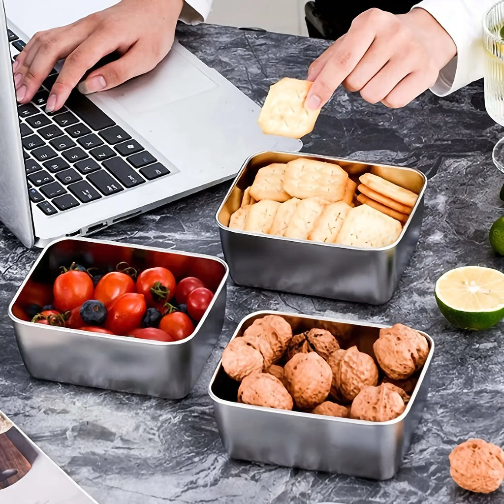 Stainless Steel Food Container Set with Lids – Set of 6