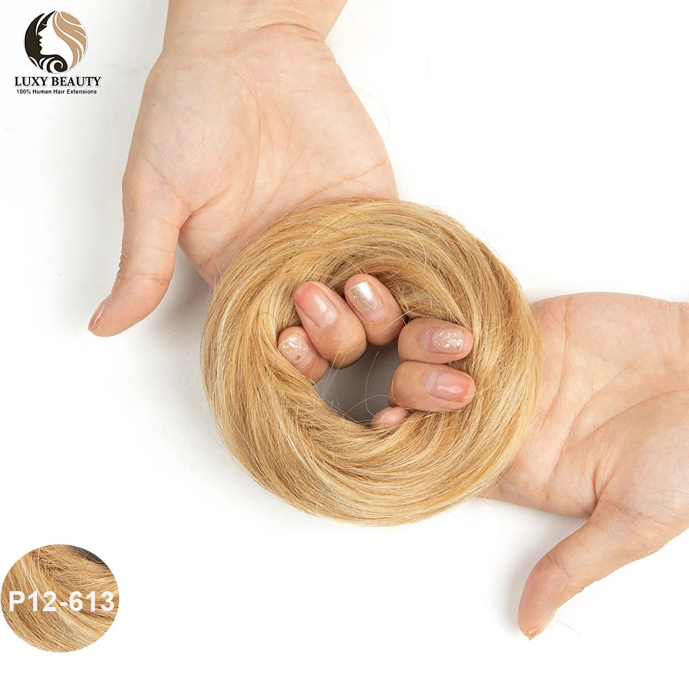 Human Hair Donut Chignon Bun Scrunchie – Updo Style, Natural Look