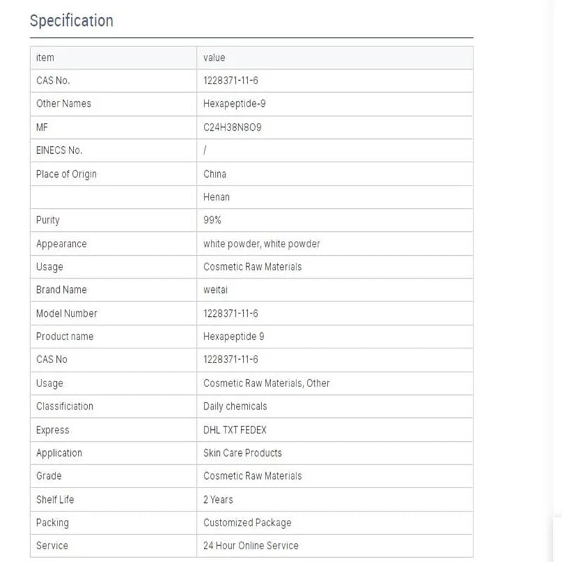 Hexapeptide-9 Collaxyl Powder - Anti-Ageing Polypeptide
