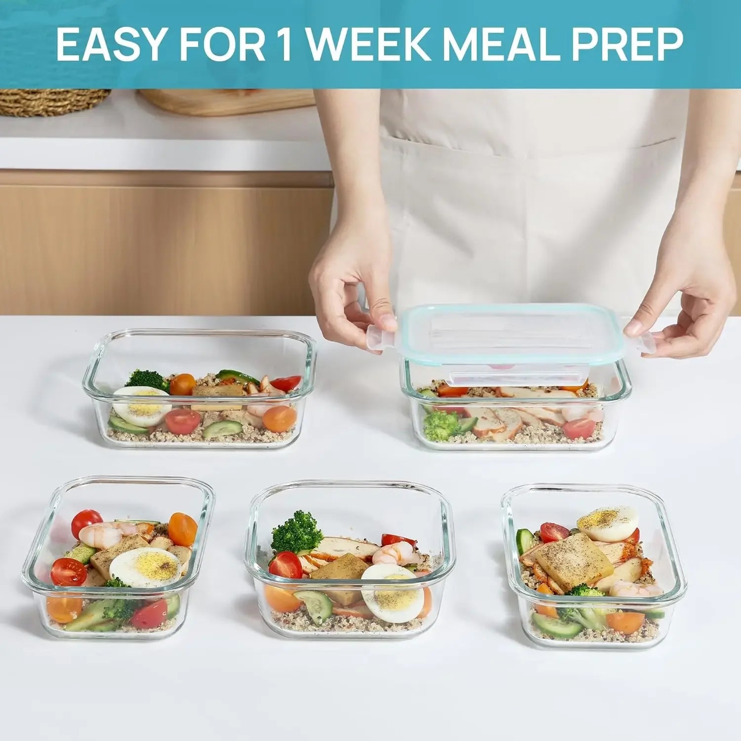 Glass Bento Lunch Box Food Containers – Leakproof & Microwave Safe