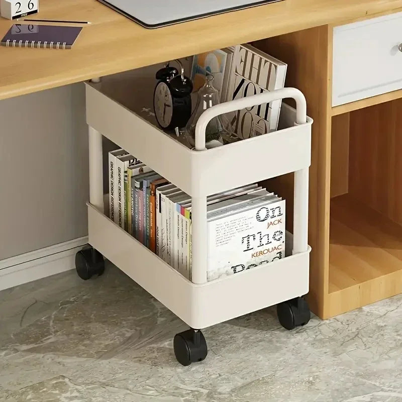2-Layer Detachable Plastic Stationery Trolley