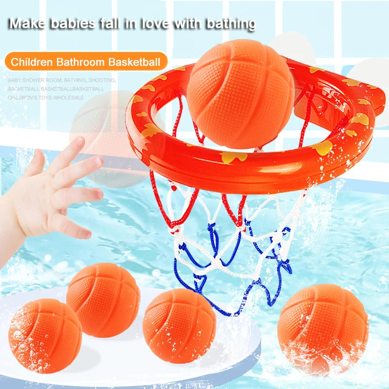 Baby Bath Basketball Shooting Toy Set with 3 Balls