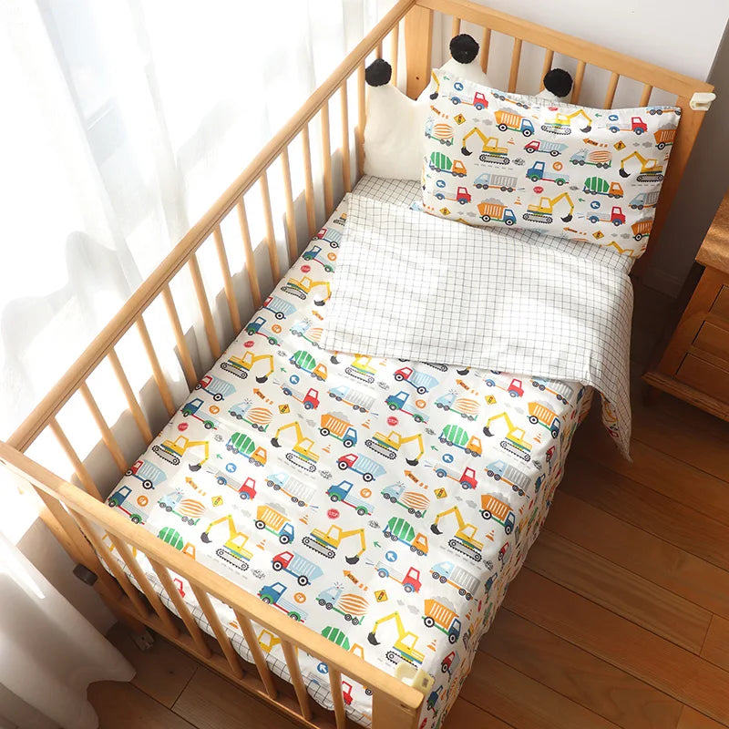 3 Pcs Kids Bedding Set - Cotton Bed Linen set Include, Pillowcase, Sheet and Duvet Cover