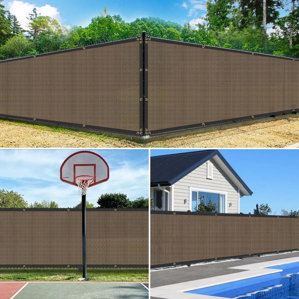 Patio Fence Privacy Screen Mesh with Grommets & Zip Ties