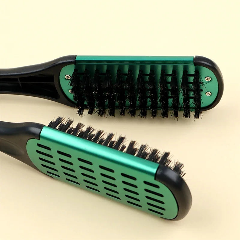 Pro Double Brush Nylon Hair Straightener