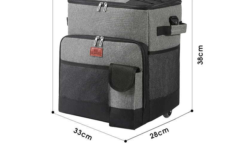 Rolling Cooler with Removable Wheels & Handle