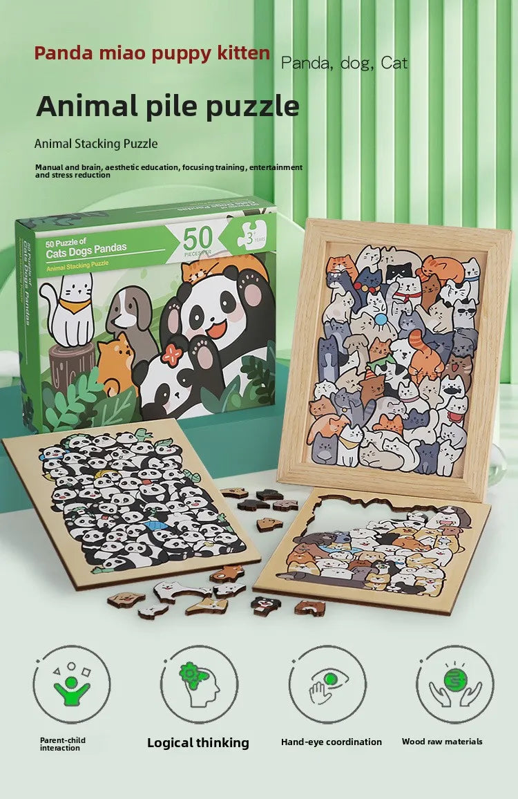 Wooden Animal-Shaped Puzzle