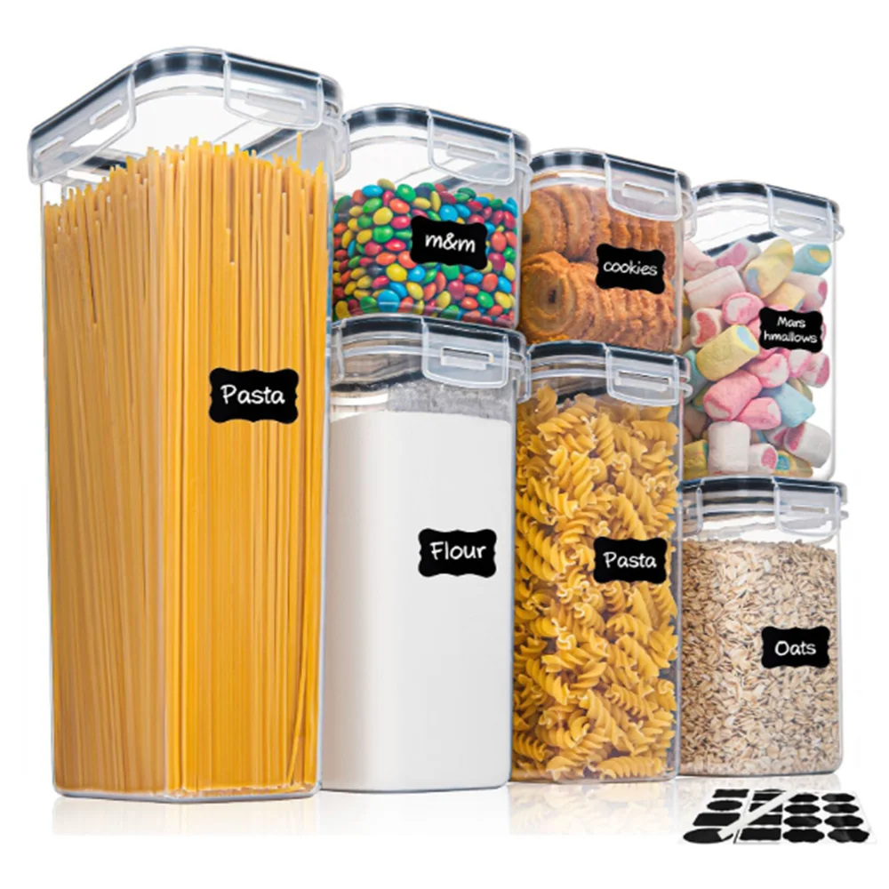 BPA-Free Airtight Food Storage Containers with Labels – Leakproof, Set of 7