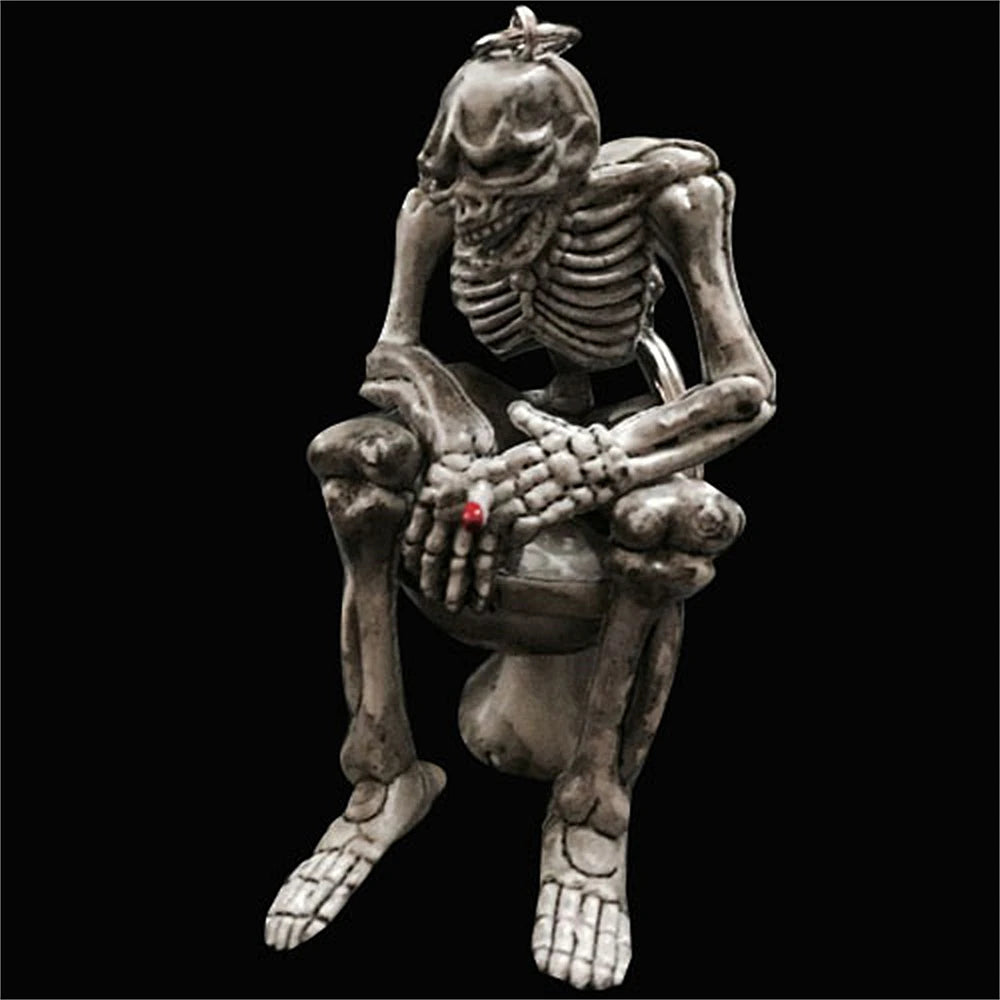 Skull Skeleton Toilet Keychain