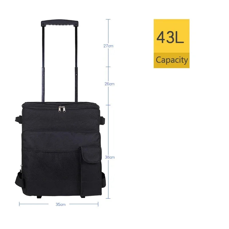 Rolling Cooler with Removable Wheels & Handle