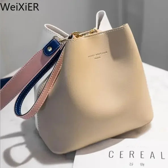 Fashionable PU Leather Bucket Bag