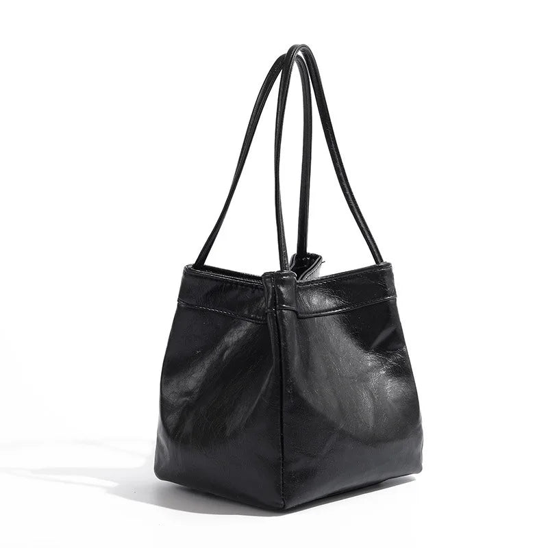 Women's Small Silver Bucket Bag