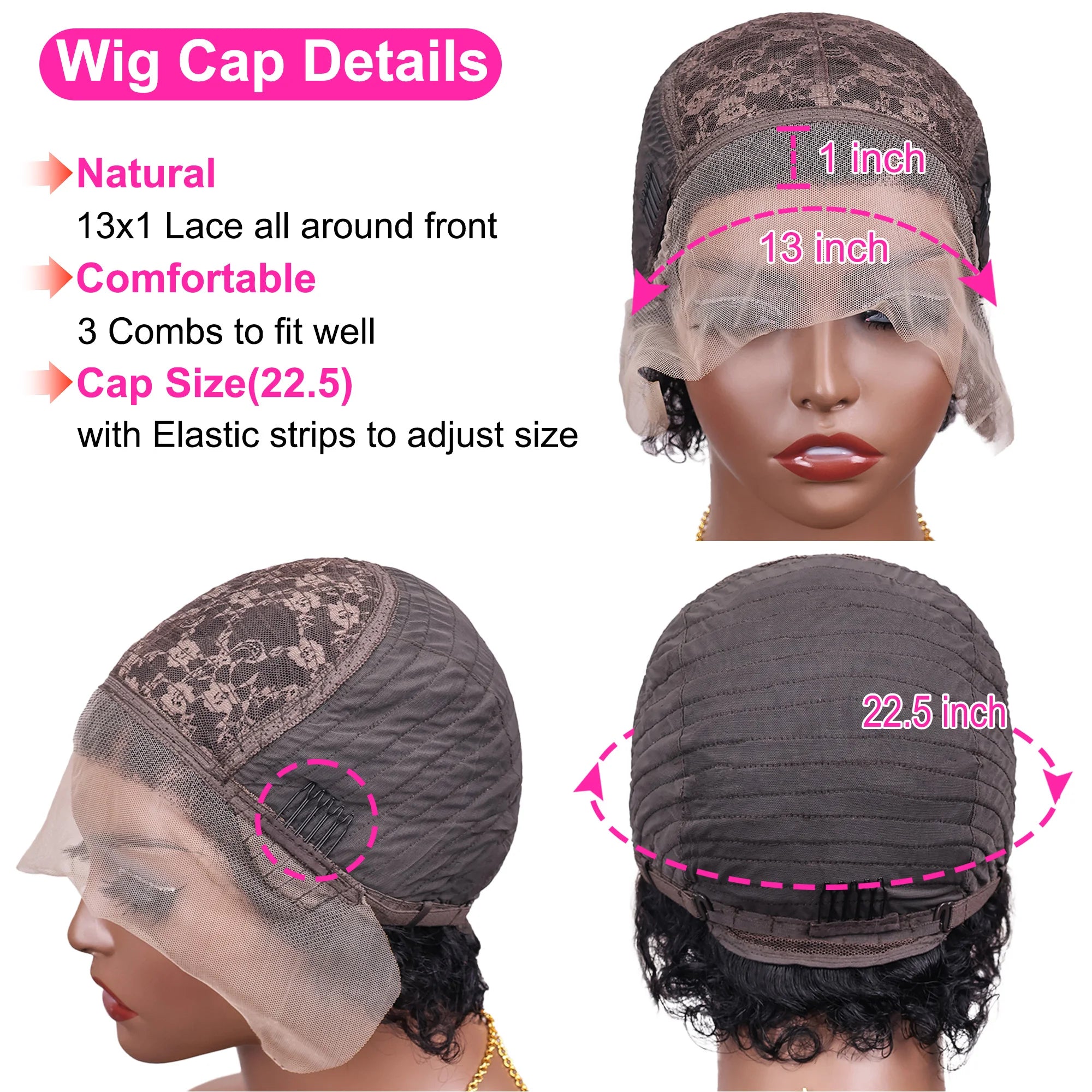 Water Wave Bob Pixie Cut Lace Front Wig – Short Natural Style