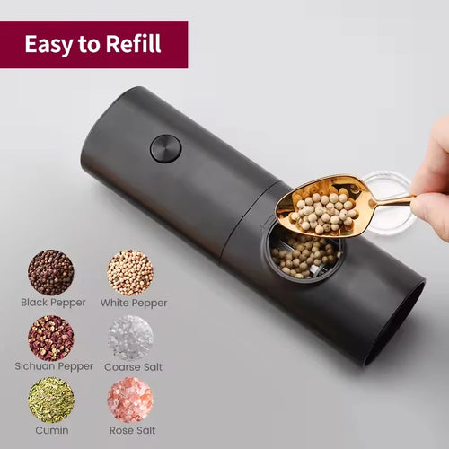 Automatic Salt & Pepper Grinder Set – LED Light, Adjustable Mill