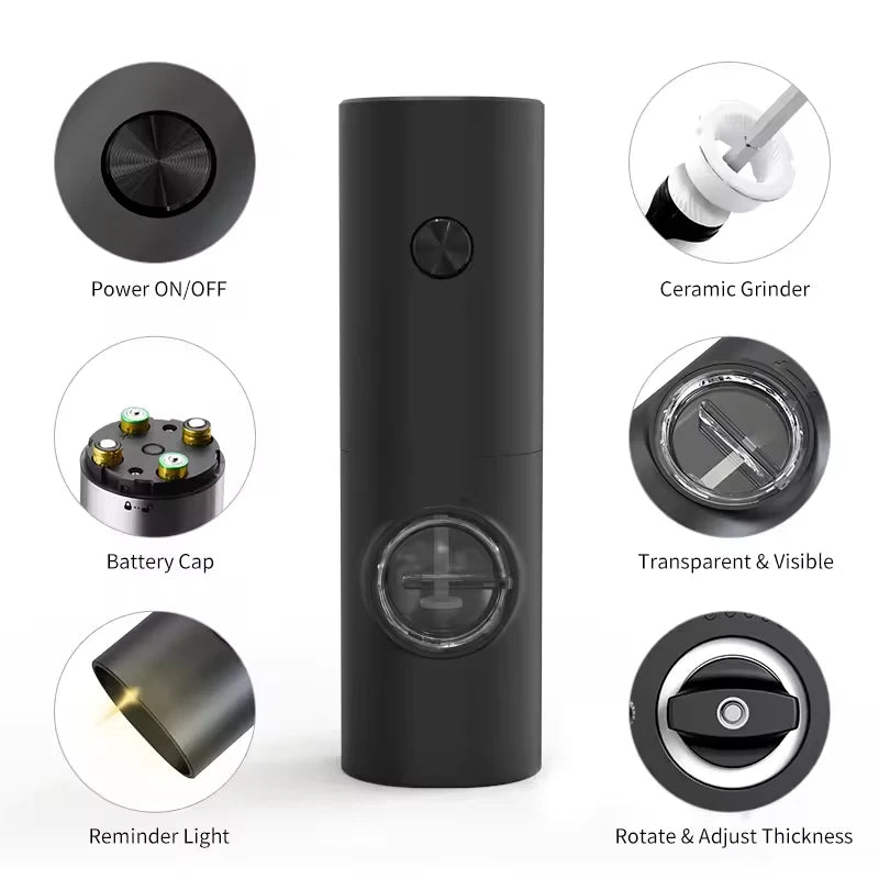 Automatic Salt & Pepper Grinder Set – LED Light, Adjustable Mill