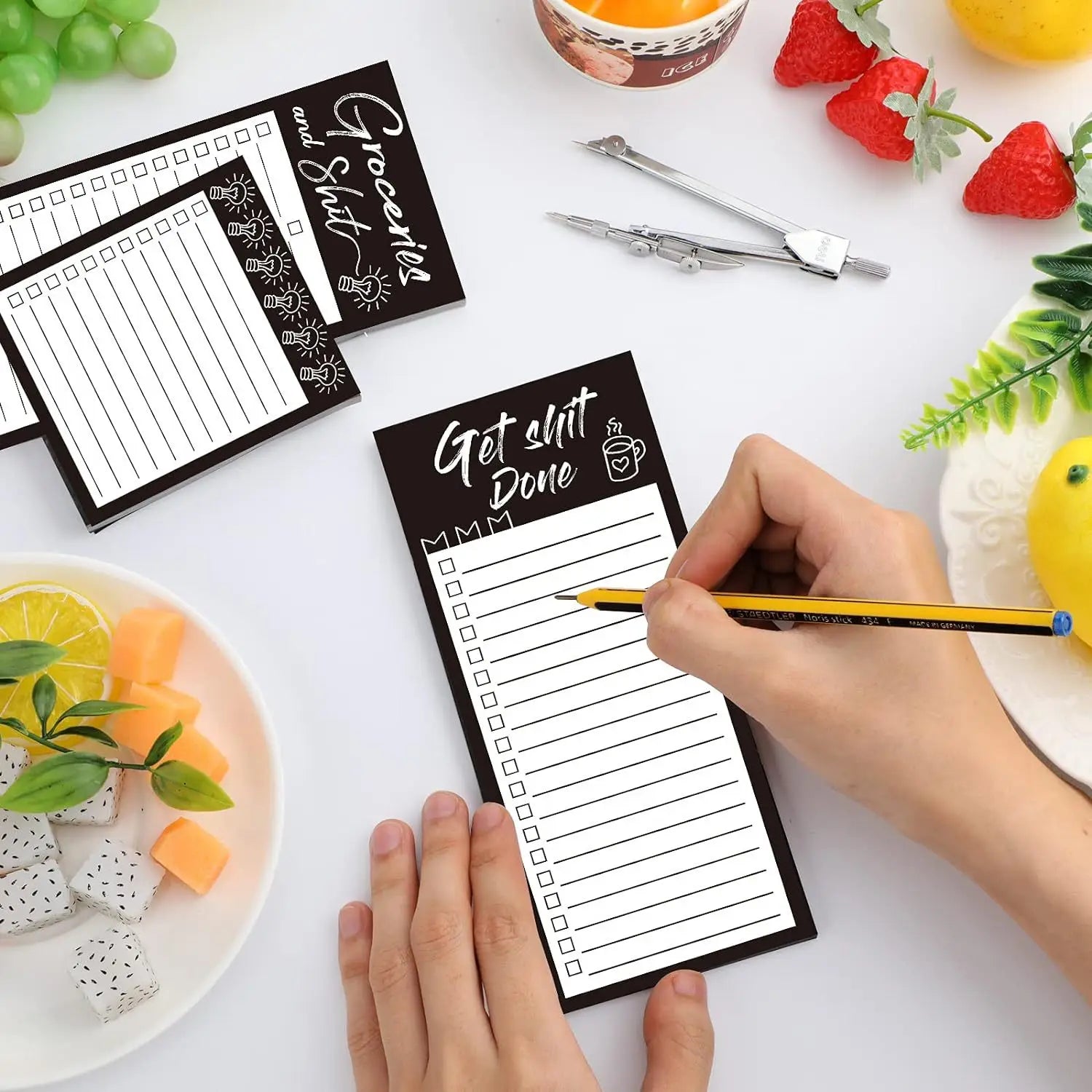 Magnetic Notepad with Pen Holder – Fridge Organiser Pad