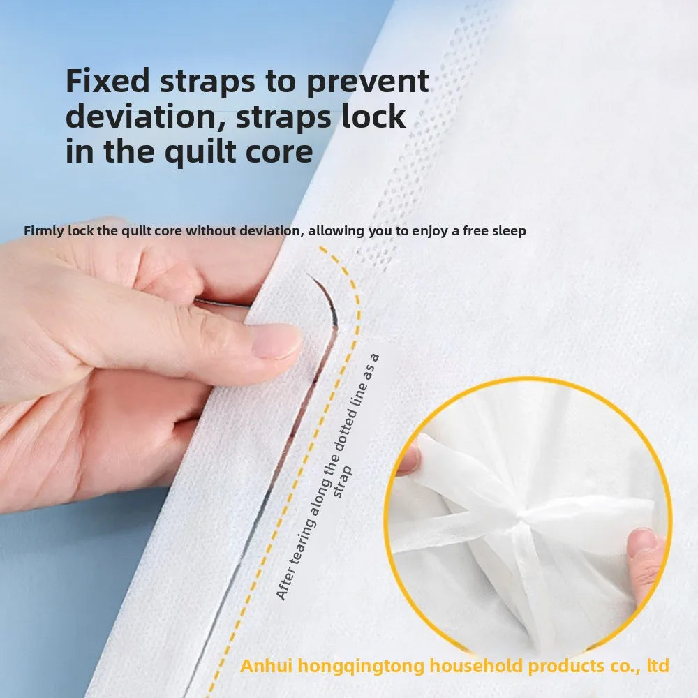 Disposable four-piece double bedding - sheet, duvet cover, pillowcase