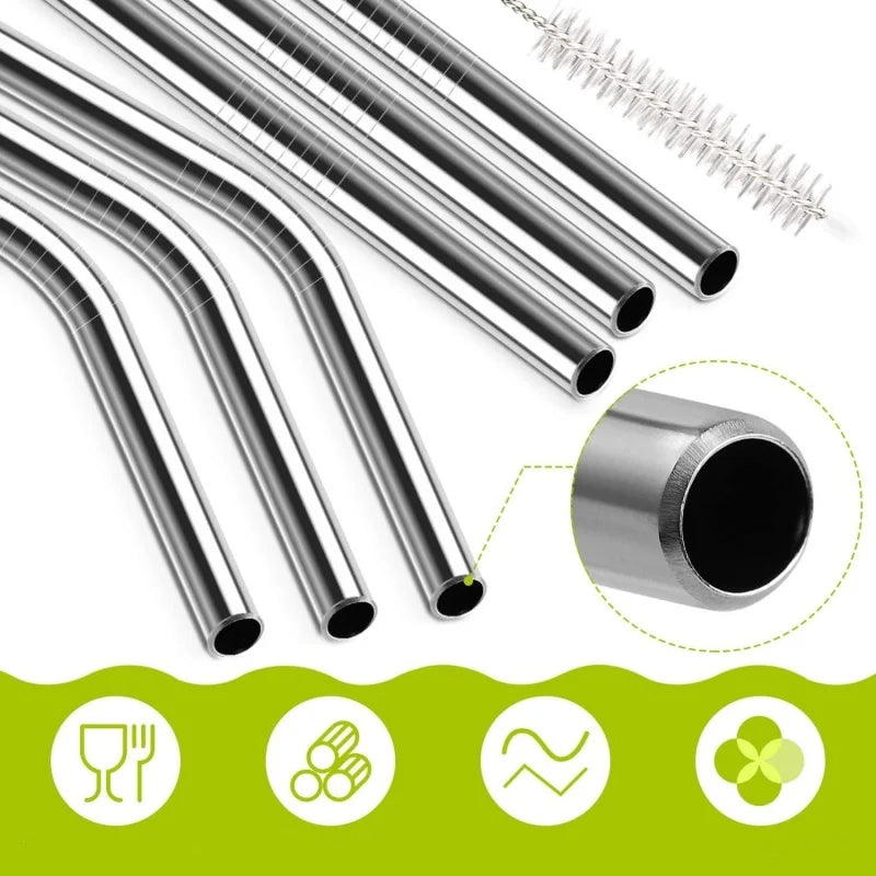 Replacement Stainless Steel Straw with Silicone Tip for Stanley Cup - 2Pcs 40oz/30oz Tumbler 1Pcs Straw Brush