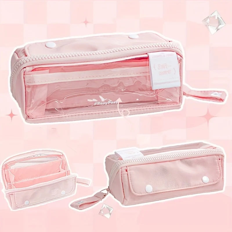 Large Capacity Stationery Bag – Multi-Pocket Pencil Case for School