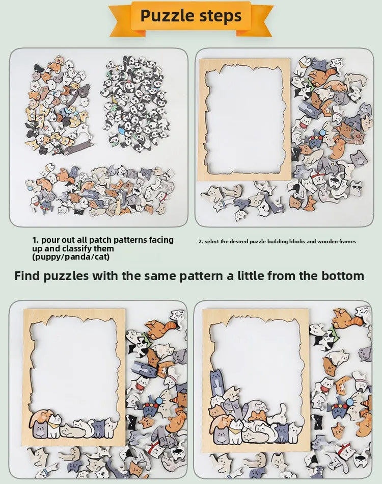 Wooden Animal-Shaped Puzzle