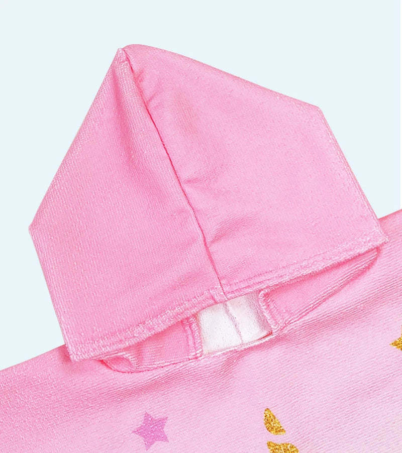 Kids Cartoon Hooded Bathrobe & Beach Towel Cloak