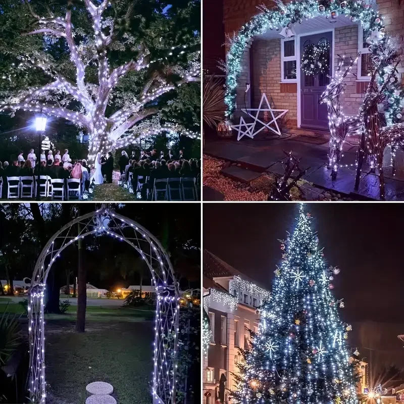 Waterproof Outdoor Solar LED String Lights with 8 Modes