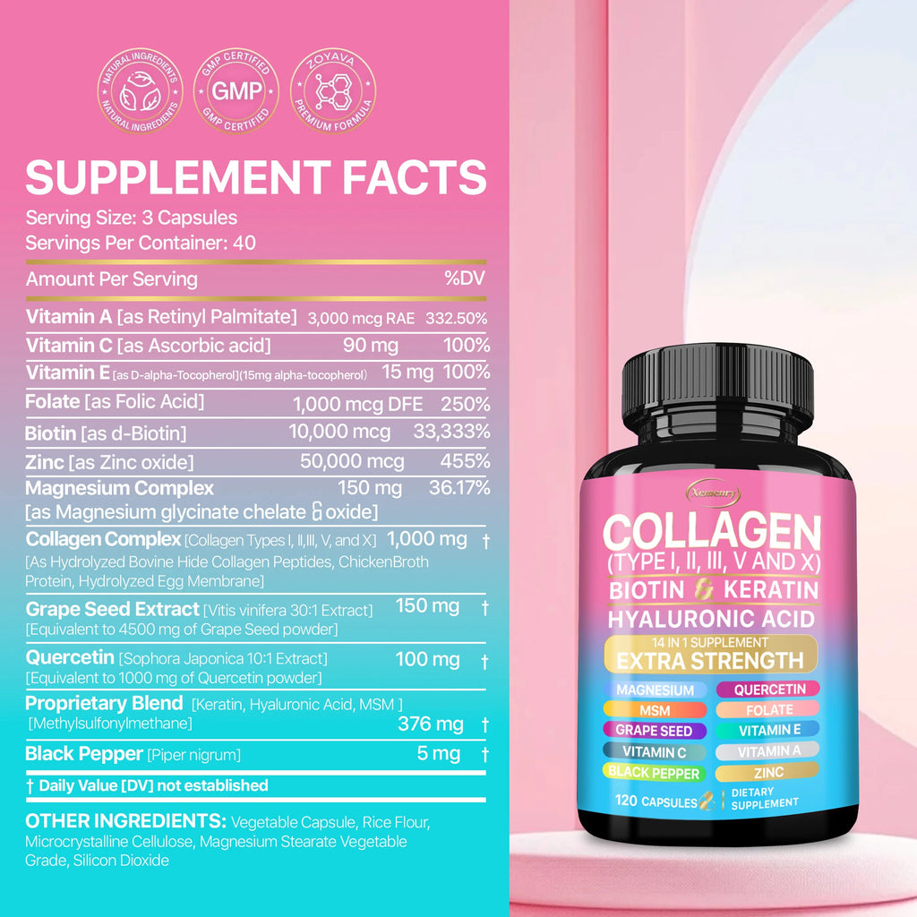 Collagen Supplement - Skin, Hair, Nails & Immune Support