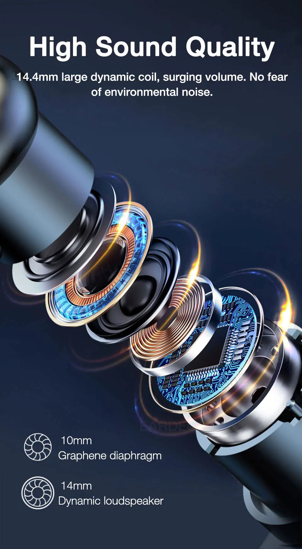 Wireless Bluetooth Earphones with Built-in Microphone – Hands-Free Calling
