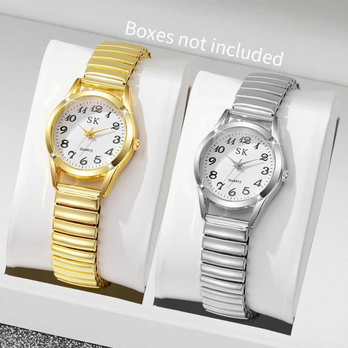 Digital Watch with Steel Strip & Elastic Band