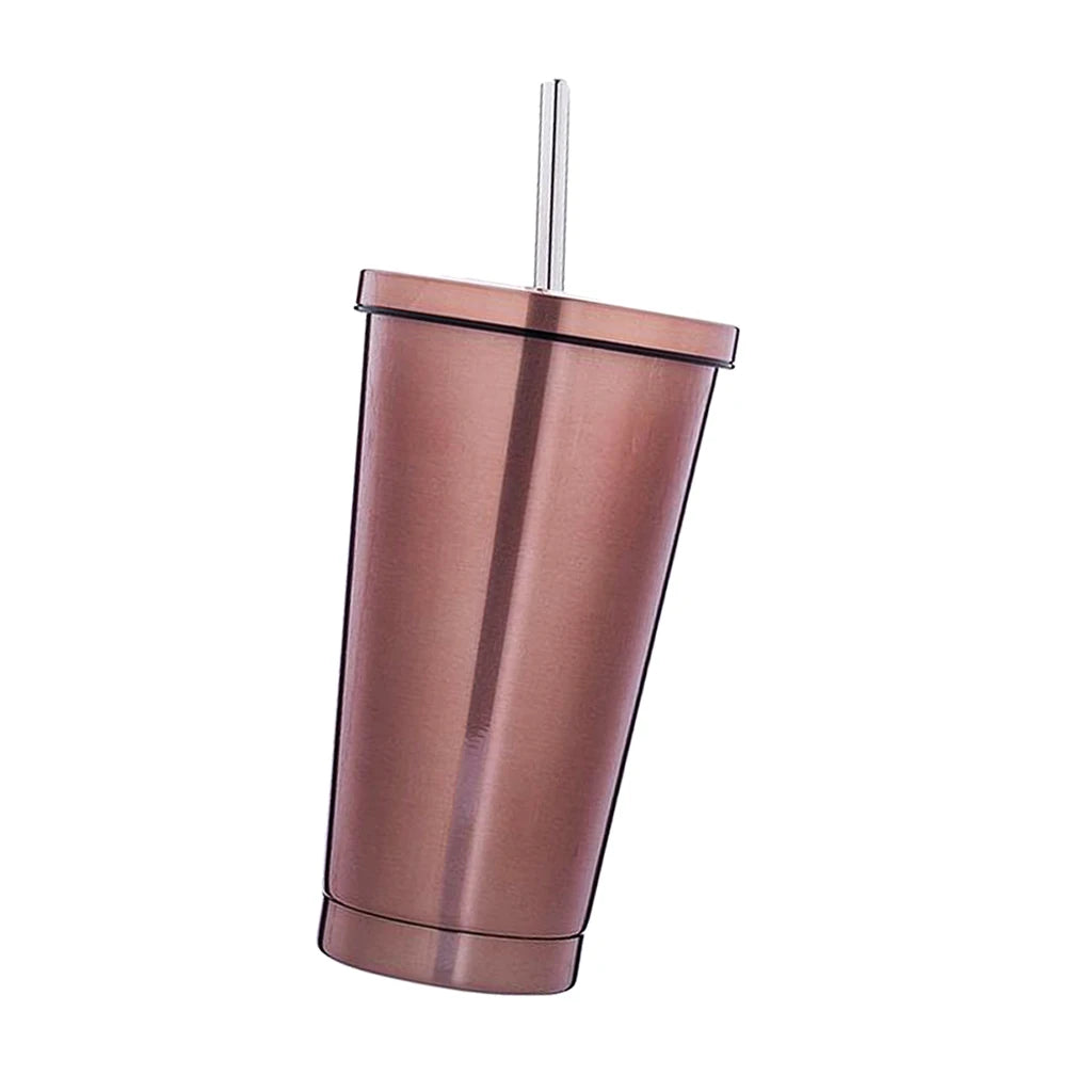 Stainless Steel Smoothie Cup with Straw