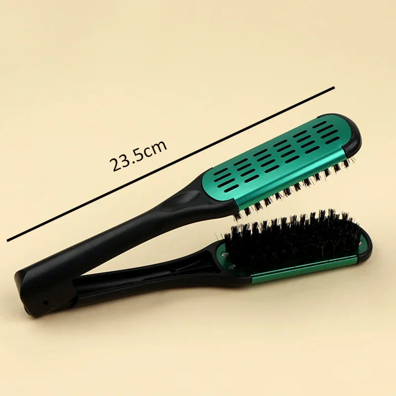 Pro Double Brush Nylon Hair Straightener