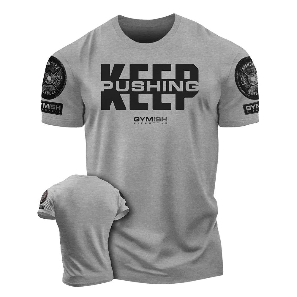 Men's Oversized 3D Print Gym T-Shirt - Short Sleeve