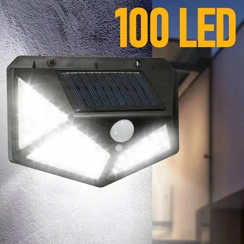 100 LED Solar Wall Light with PIR Motion Sensor